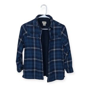 LL BEAN KIDS PLAID FLEECE LINED